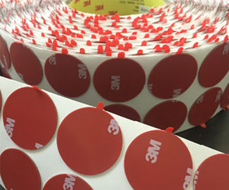 China Pontos redondos feitos sob encomenda cortando da fita adesiva da forma da fita adesiva com abas fornecedor